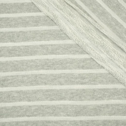 MELANGE GREY STRIPES / white (2cmx0,7cm) - fancy knit fabric