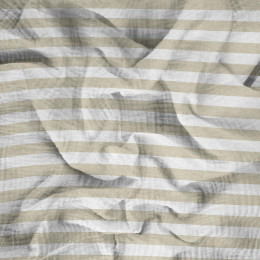 STRIPES 1x1 - acid ecru / acid beige  - Cotton muslin