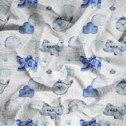 AIR TRAVEL (COLORFUL TRANSPORT) - Cotton muslin
