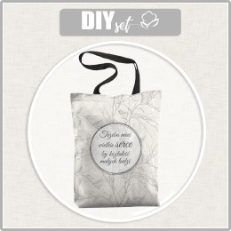 SHOPPER BAG -Trzeba mieć wielkie serce, by kształcić małych ludzi / birds - Waterproof woven fabric - sewing set