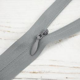 Invisible coil zipper closed-end 30cm - grey