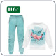 Children's tracksuit (MILAN) - FLAMINGOS pat. 2 / white - sewing set