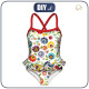 Girl's swimsuit (98-104) - LOWICZ FOLKLORE / white 