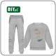 Children's tracksuit (MILAN) - PASTEL FEATHERS (WILD & FREE) / M-01 melange light grey - looped knit fabric