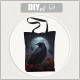 SHOPPER BAG - GOTHIC RAVEN pat. 2 - Waterproof woven fabric - sewing set