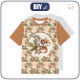 KID’S T-SHIRT - SQUIRRELS AND LEAVES pat. 1 (AUTUMN IN THE FOREST) - single jersey