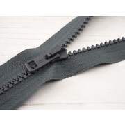 Plastic Zipper 5mm open-end 50cm - dark grey