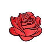  Iron-on Patch embroided  rose flower - red