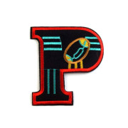 Iron on Patch letter P - red