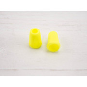 Plastic Cord Ends 17mm -  neon yellow