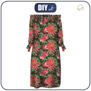 DRESS "CARMEN" XXL - AZALEAS - crepe 