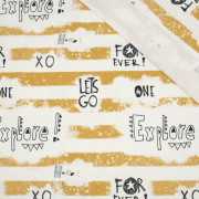 EXPLORE / mustard (SCHOOL DRAWINGS) - single jersey with elastane 