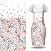 FLOWERS (pattern no. 3) / white - dress panel TE210