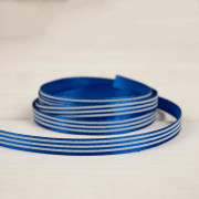 Striped satin ribbon, 6mm wide - cornflower