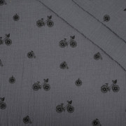 BIKES / grey - cotton muslin