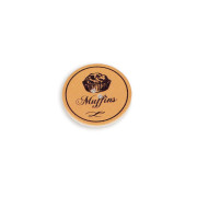 Decorative wooden button 32mm MUFFINS - peach