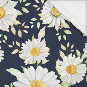 DAISIES PAT. 2 / dark blue- single jersey with elastane ITY