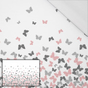 BUTTERFLIES PINK - panel Single jersey with elastane 