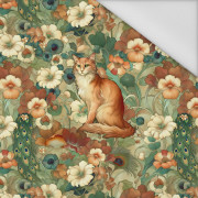 ART NOUVEAU CATS & FLOWERS PAT. 2 - panel (60cm x 50cm) Waterproof woven fabric