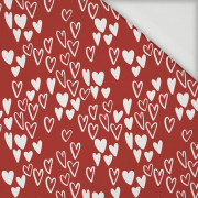 BUBBLE HEARTS / RED (BIRDS IN LOVE) - Viscose jersey