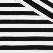 STRIPES / BLACK - Ribbed knit fabric