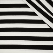 STRIPES WHITE / BLACK 2,0cm x 2,0cm - Viscose jersey