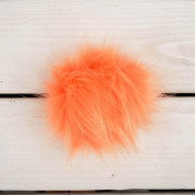 Eco fur pompom 10 cm - neon orange