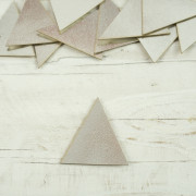 Leatherette label big triangle - silver 