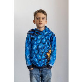 KID'S HOODIE DINO (PARIS) - MELANGE NAVY - sewing set