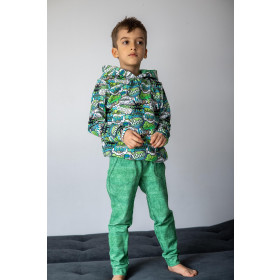 Children's tracksuit (OSLO) - WILD ROSE FLOWERS PAT. 1 (BLOOMING MEADOW) - looped knit fabric 