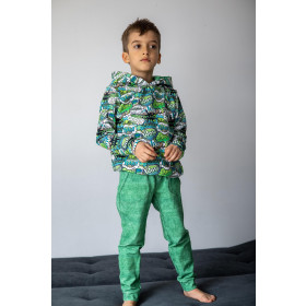 CHILDREN'S JOGGERS (LYON) - ACID WASH / LIGHT GREEN (DIA DE LOS MUERTOS) - looped knit fabric 