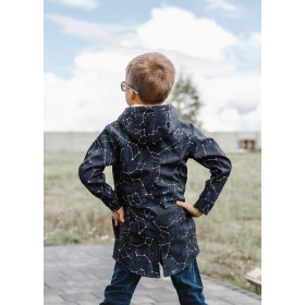 KIDS PARKA (ARIEL) - CONSTELLATIONS pat. 2 (GALACTIC ANIMALS) / navy - softshell