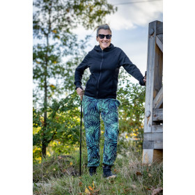 WOMEN'S JOGGERS (NOEMI) - CAMOUFLAGE pat. 2 / bottled green - sewing set