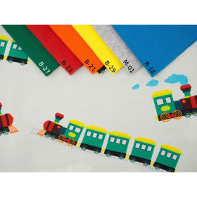 LOCOMOTIVES / green - single jersey with elastane TE210
