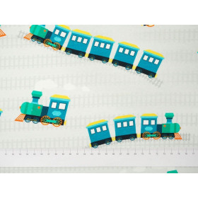 LOCOMOTIVES / blue - single jersey with elastane TE210