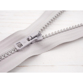 Plastic Zipper 5mm open-end 30cm -   light grey M-01