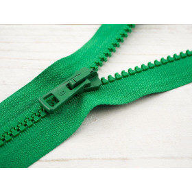 Plastic Zipper 5mm open-end 50cm - green B-27