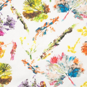 COLORFUL LEAVES / white - looped knit SP250