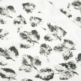 GREY LEAVES / white - looped knit SP250