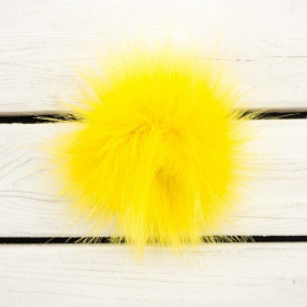 Eco fur pompom 10 cm -  lemon