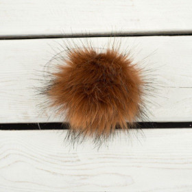 Eco fur pompom 9 cm - ginger