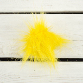 Eco fur pompom 6 cm -  lemon