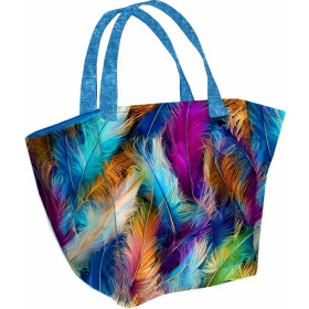 XL bag with in-bag pouch 2 in 1 - NEON FEATHERS - sewing set