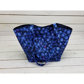 XL bag with in-bag pouch 2 in 1 - TROPICAL JUNGLE / dark blue - sewing set