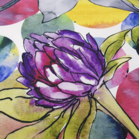 WATERCOLOR CLOVERS - Waterproof woven fabric