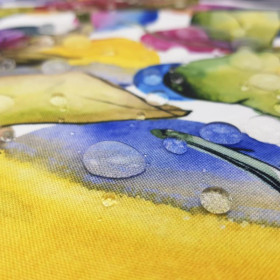 WATERCOLOR CLOVERS - Waterproof woven fabric