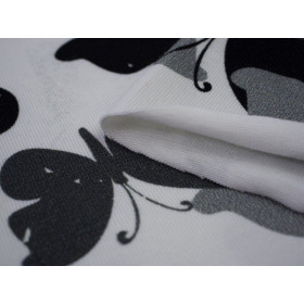 BUTTERFLIES GRAY - panel single jersey with elastane TE210