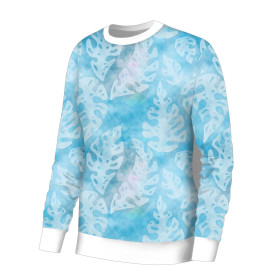 WOMEN'S SWEATSHIRT (HANA) BASIC - BLUE MONSTERA - sewing set