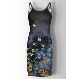 BUTTERFLIES / gold - panel (120cm x 150cm) brushed knitwear with elastane ITY