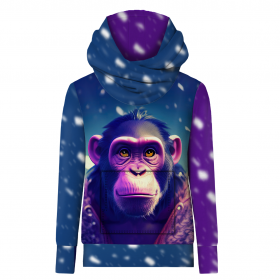 HYDROPHOBIC HOODIE UNISEX - ANIMATED GORILLA - sewing set